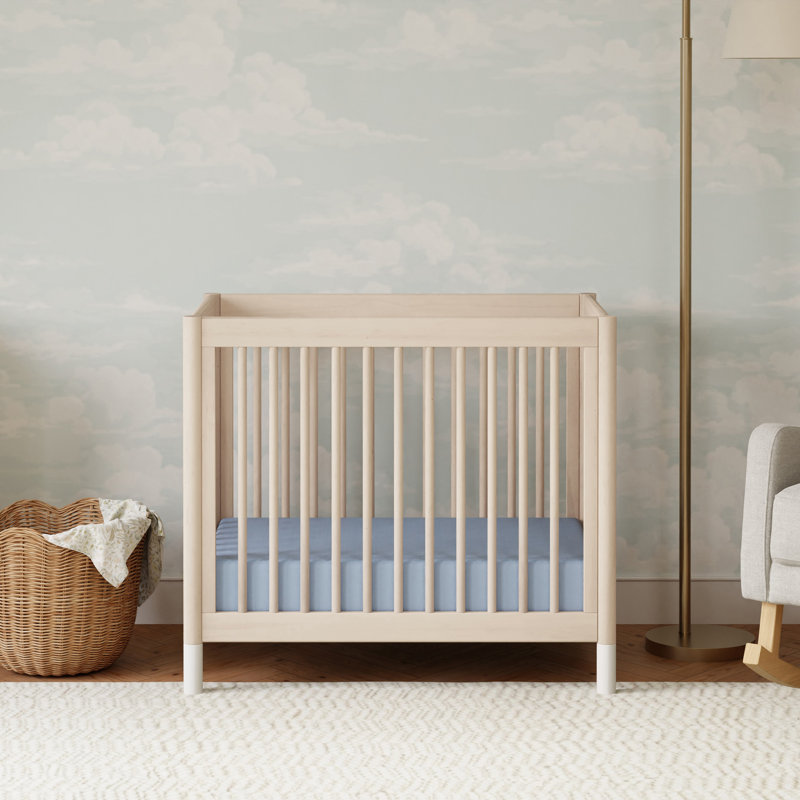 Gelato 4-in-1 Mini Convertible Crib, Washed Natural/White