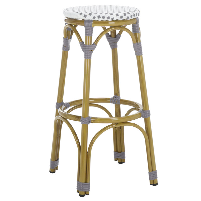 Goldmann Aluminum Outdoor Stool, Gray/White