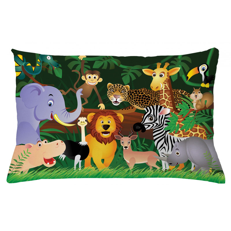 Housse de coussin lombaire intérieur/extérieur zoo, 16 po x 26 po
