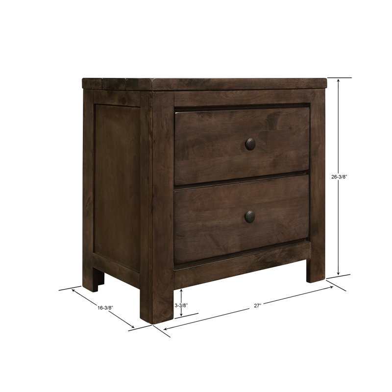 Brown 2-Drawer Nightstand