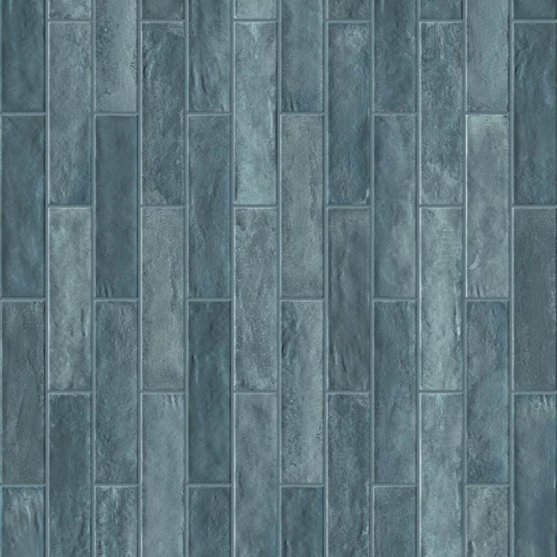 Carreau en porcelaine zellige 3 "x 12" Element, Bleu ciel