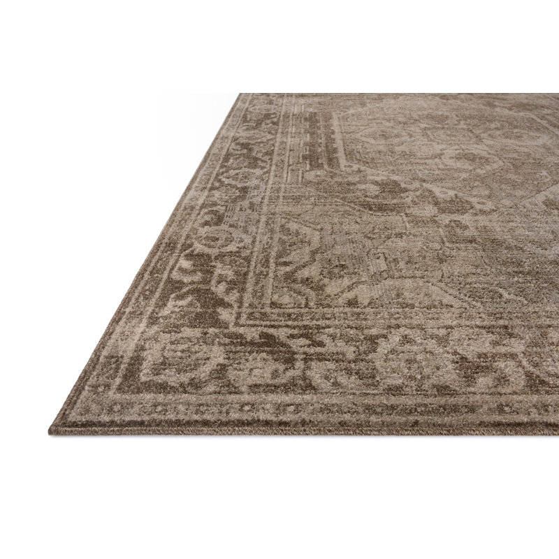 Tapis cacao / pierre Magnolia Home par Joanna Gaines x Loloi Mona, Rectangle 2 pi 6 po x 4 pi
