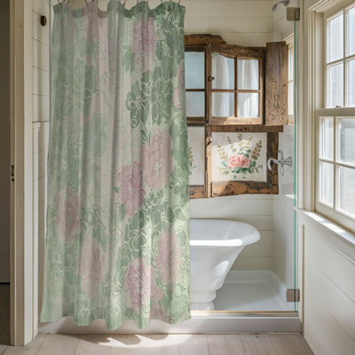 Nostalgic Floral Motifs - Rideau de douche standard 1 pièce
