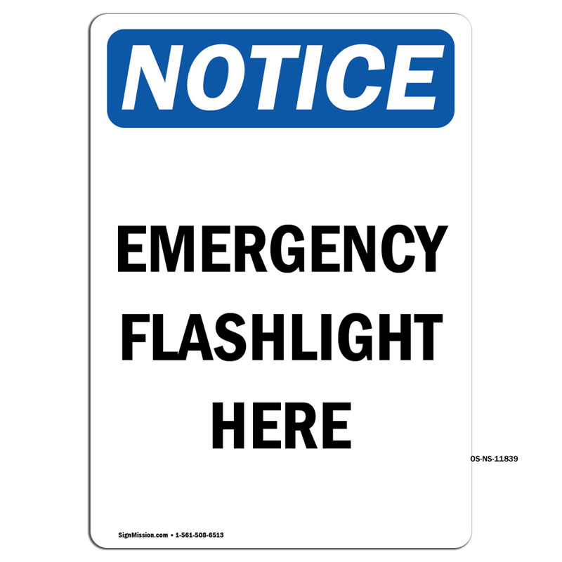 Ensemble de 10 panneaux de signalisation OSHA - lampe de poche d'urgence ici 5 5 "X 3,5"