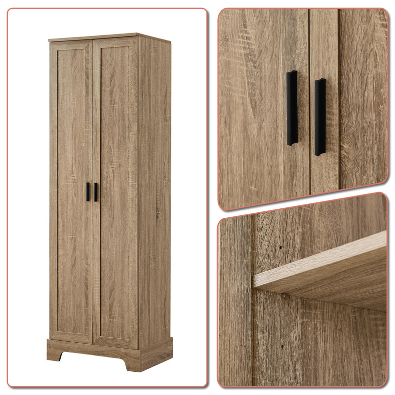 Naber Manufactured Wood Single Storage Cabinet - 2 Doors, Brown