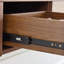 Console média murale avec plateau en pierre frittée et 3 tiroirs en bois massif
