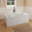 Fslefay 63'' Terrazzo Freestanding Solid Surface Concrete Soaking Bathtub