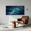 «Three Dolphins in Deep Blue Ocean with Golden Stars», art mural-31639788
