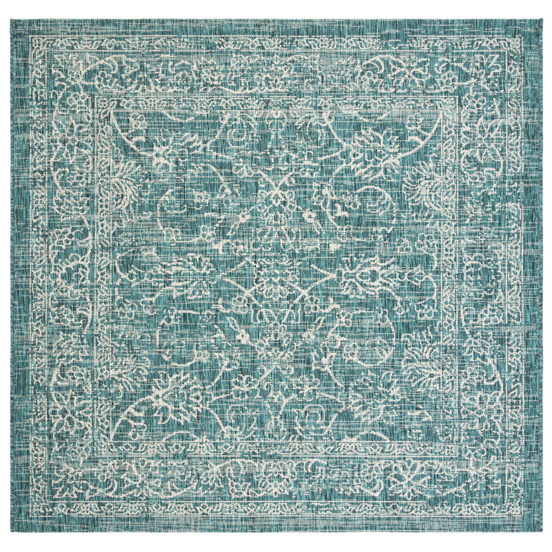 Abhik Indoor/Outdoor Rug, Square 160 cm, Turquoise