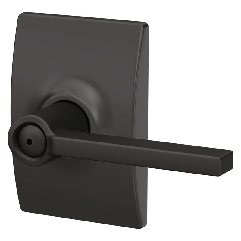 Latitude Privacy Door Lever, Matte Black