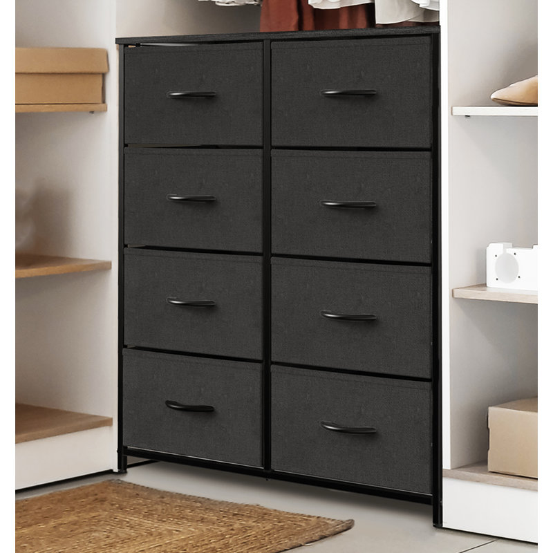 Yeniel 8 Drawer Storage Drawer, Black