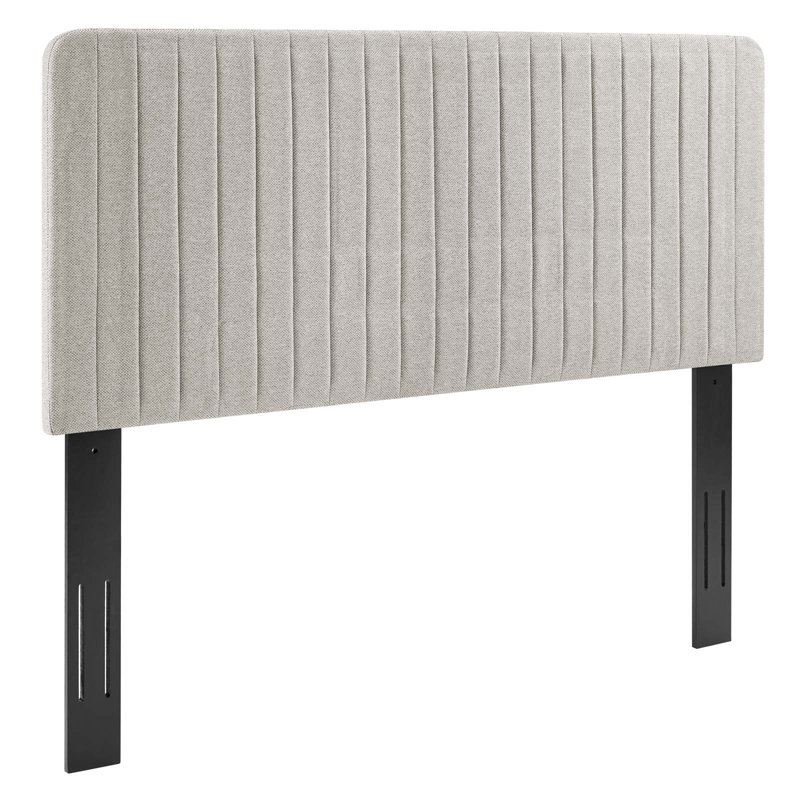 Milenna Channel Tufted Headboard, Oatmeal, King/California King