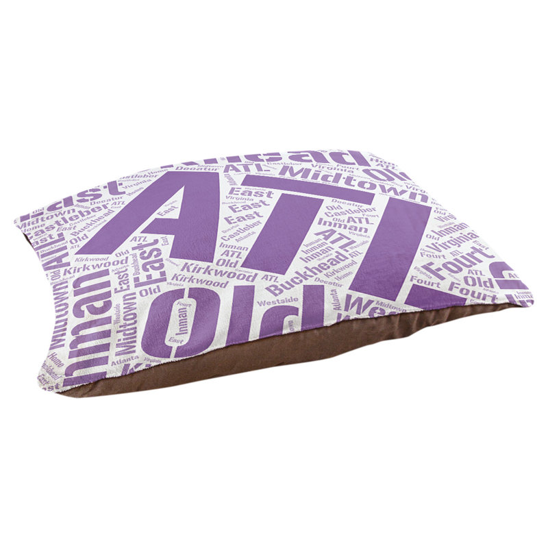 Coussin de chien « districts », Très grand (H 17 po x l 50 po x P 40 po), Atlanta, Mauve
