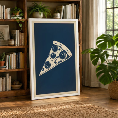 Pepperoni Slice Retro - Wrapped Canvas