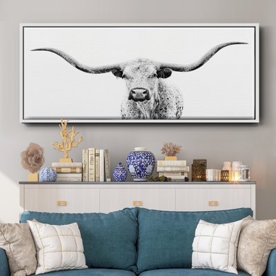 «Longhorn Gaze», toile encadrée