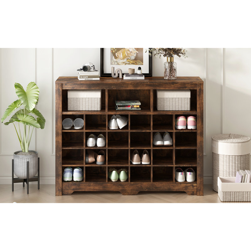 Armoire à chaussures moderne 24, brun rustique pour le salon, buffet, armoire élégante avec couloir, Brun rustique