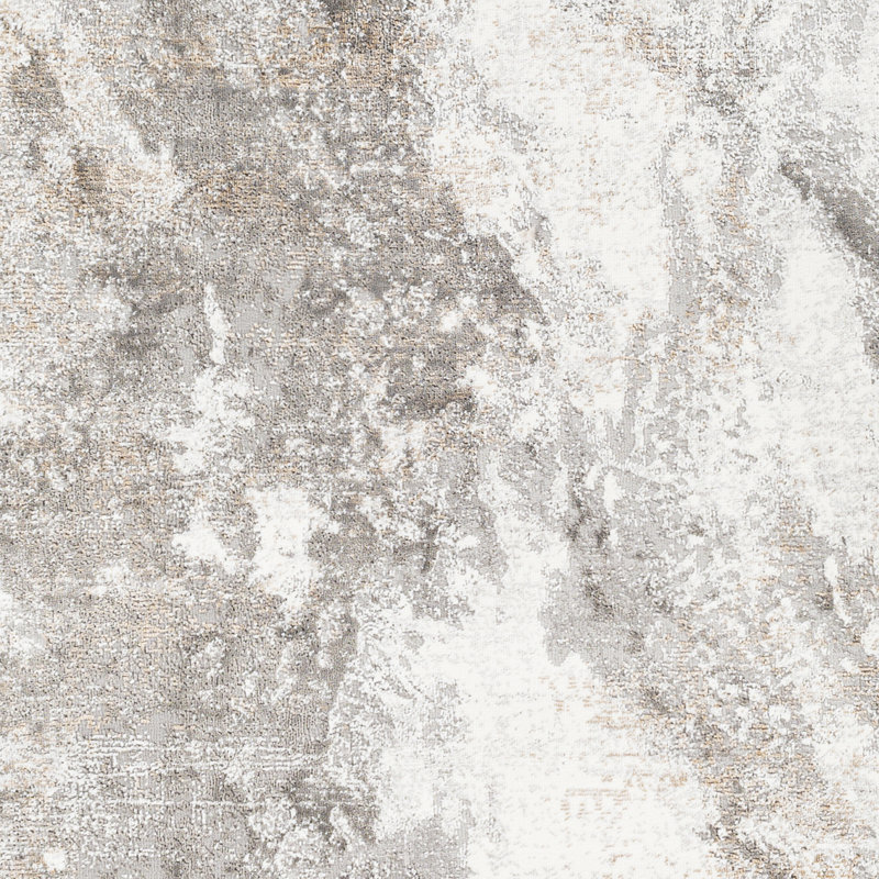 Tapis gris abstrait Dundalk, Rectangle 6 pi 7 po x 9 pi