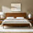 Boneva Mid-Century Modern Platform Bed Solid Wood Legs with 103° Inclined Storage Headboard and Charging Station-96122418-96122417