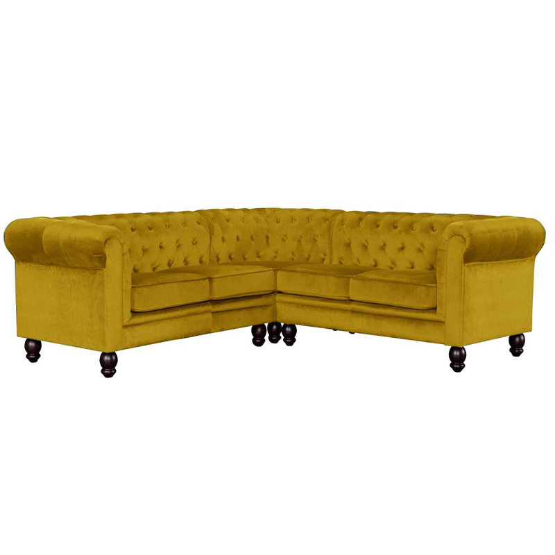Veazey 213Cm Corner Sofa, Mustard