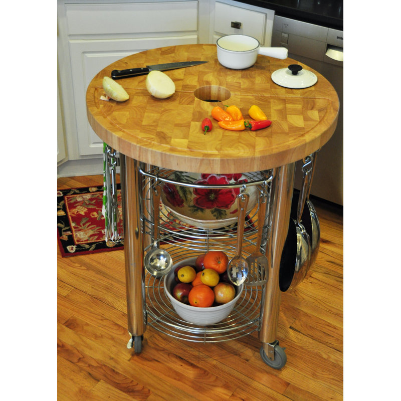 Table de préparation avec plateau en bois