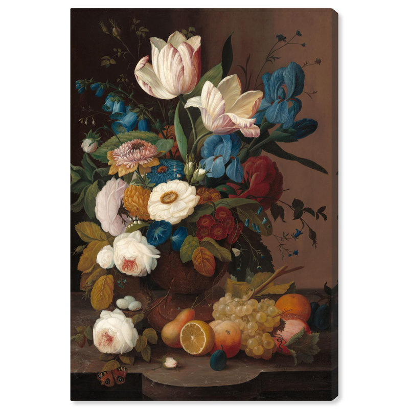 Art, art floral, nature morte, toile, fleurs, 1848, Toile tendue, H 45 po x l 30 po