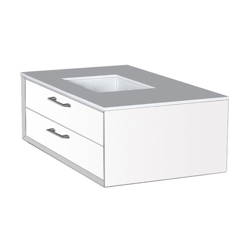 Gemelli 36'' W Vanity Top, Polished White