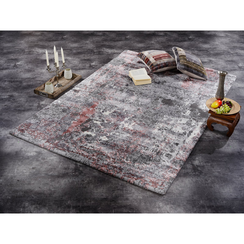 Glessite in Red/Grey Area Rug, Rectangle 140 x 200cm
