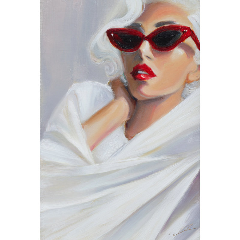 Toile blanche avec abat-jour en soie blanche, H 36 po x l 24 po x P 1,5 po