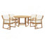 Ensemble 5 pièces de table de patio et chaises d'extérieur avec trou de parasol pour patio, jardin et jardin-130477907
