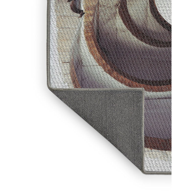 Tapis gris/brun tissé à la machine, Rectangle 2 pi x 3 pi