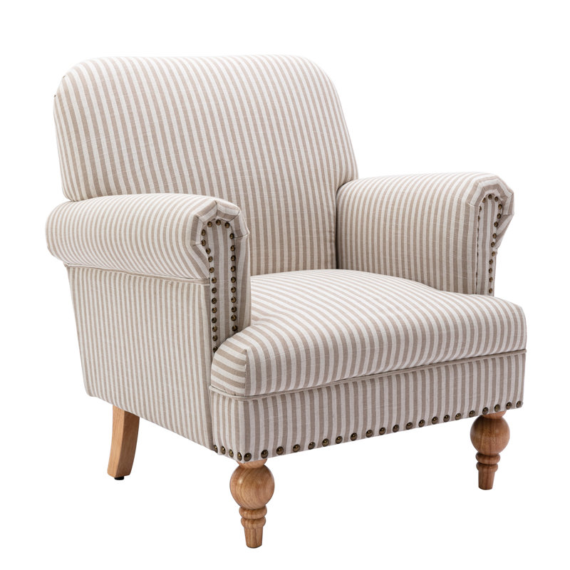 Tolna Upholstered Armchair, Cream Stripe
