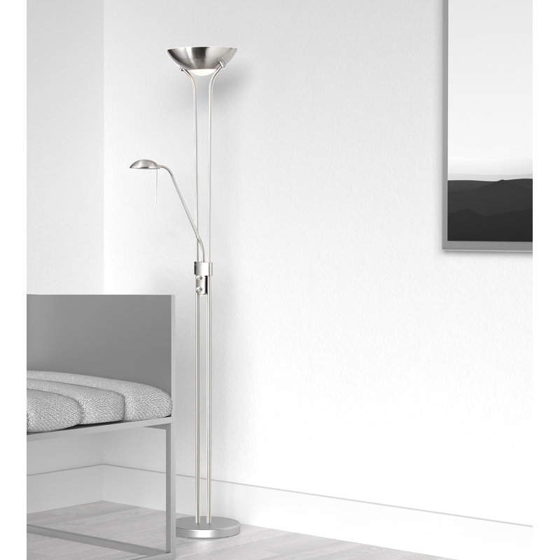 Mother & Son Floor Lamp, Satin Chrome