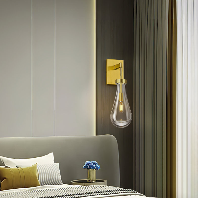 Applique murale moderne en verre moderne avec gouttes de pluie Appliques murales pour salle de bain Lampe murale pour salle de bain