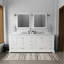 Ensemble de meuble-lavabo double, plateau en marbre de Carrare et robinet (sans évier)-1570895539