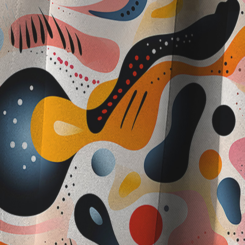 Rideau occultant Mid-Century à motif géométrique pastel Mid-Century I - 1 panneaux, L 52 po x L 95 po