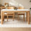 Solid wood rock plate rectangular dining table