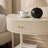 Artisan-Crafted Wave-Pattern Demi-Lune Console Table With Creamy White Finish,Unique Half Moon Design End Table With 2 Storage Drawers And Bottom Shelf For Living Room, Bedroom, Study, Hallway-122882826