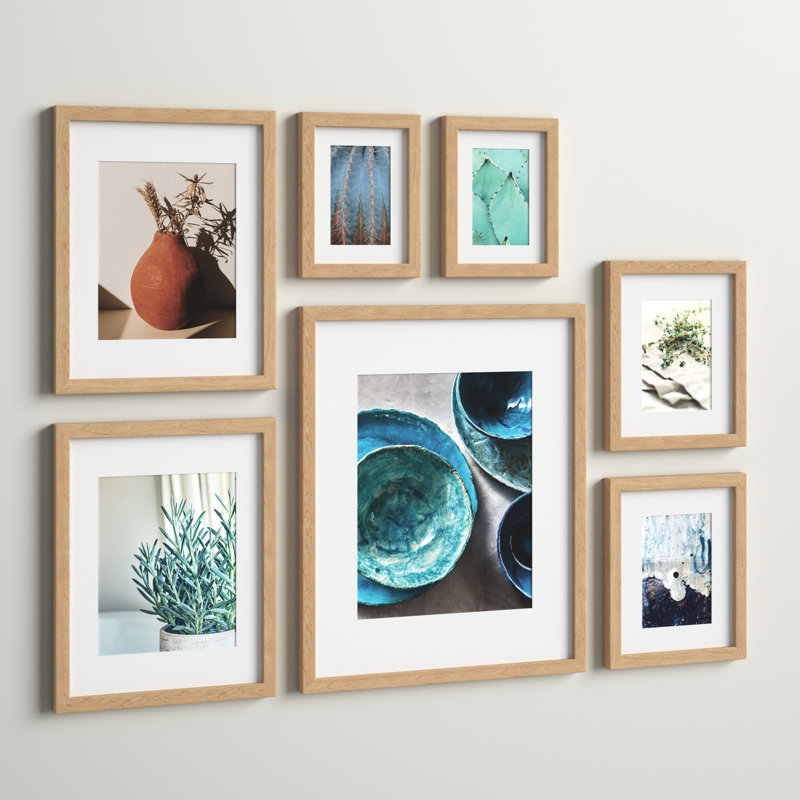 Stefan Matte Picture Frame - Set of 7 with Mat, Gold
