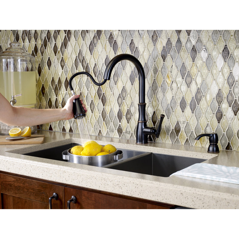 Wheaton Pull-Down Single Handle Kitchen Faucet, Tuscan Bronze