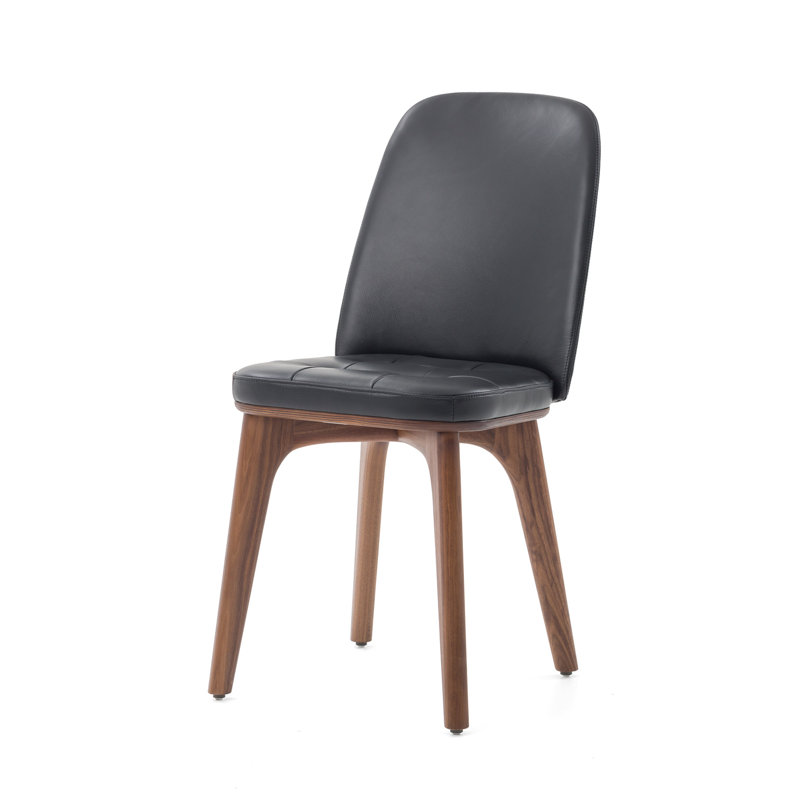 Utility Upholstered Dining Chair, Black Oak, Omega Ice