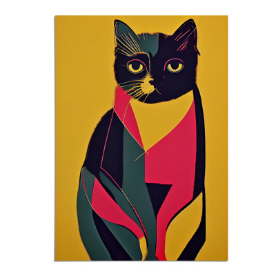 Colourful Cat No.4 Abstract - Wall Art