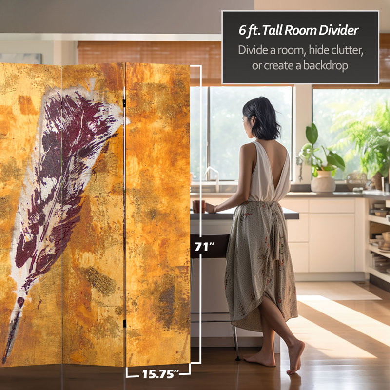 Ravello 3 Panel Room Divider, Gold