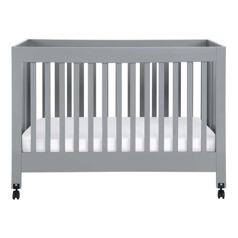 Maki 2-in-1 Convertible Portable Crib, Gray