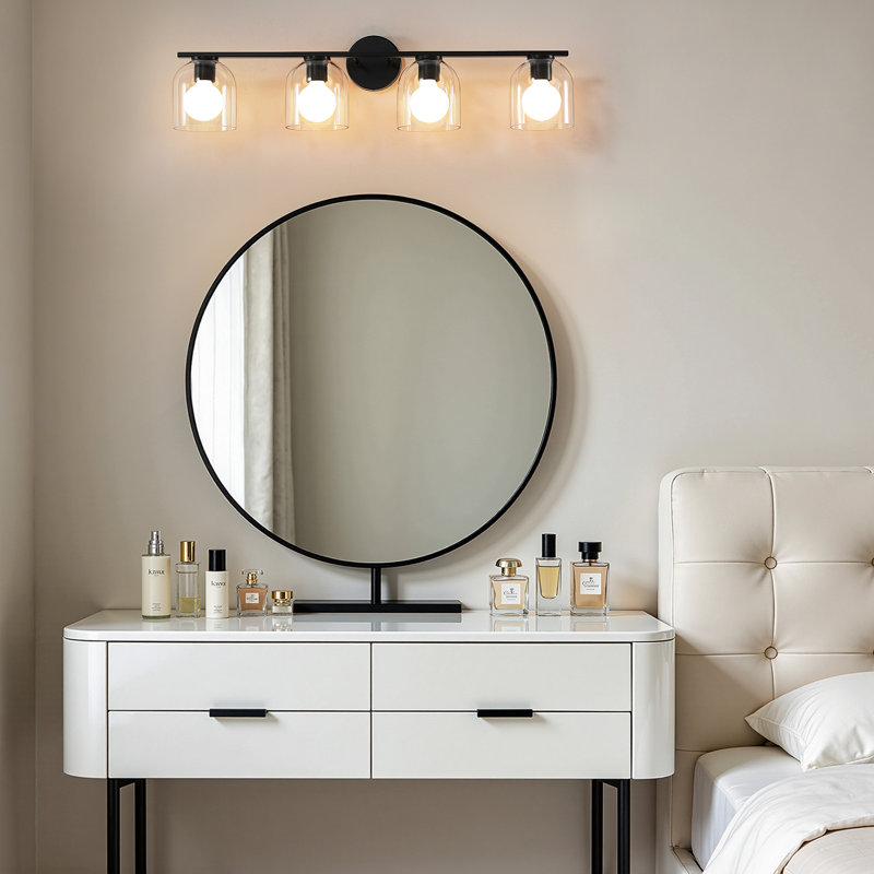 4 - Light Dimmable Vanity Light, Matte Black
