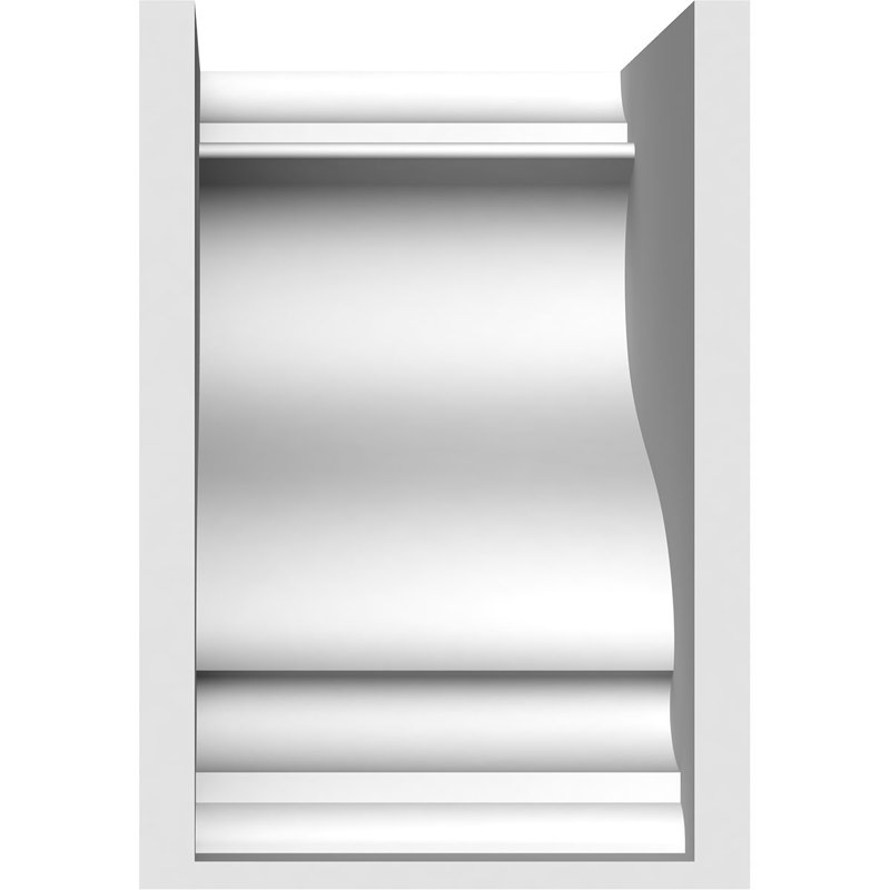 7"W x 12"D x 12"H Standard Scroll Architectural Grade PVC Corbel, 12"H x 7"W x 12"D