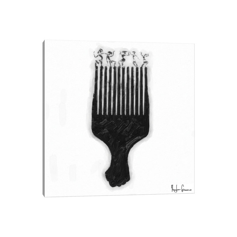 " Afro Pick " Print, 12" H x 12" W x 0.75" D