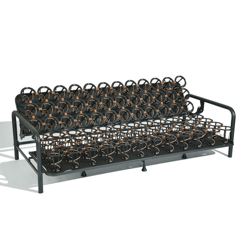 Canapé convertible moderne avec dossier réglable et structure en métal, Gris