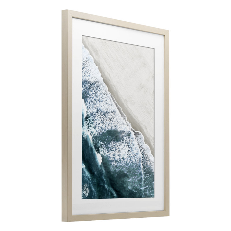 Corolla Beach Breezy Shoreline, reproduction encadrée sous verre, conception de Natalie Carpentieri, H 20 po x l 14 po
