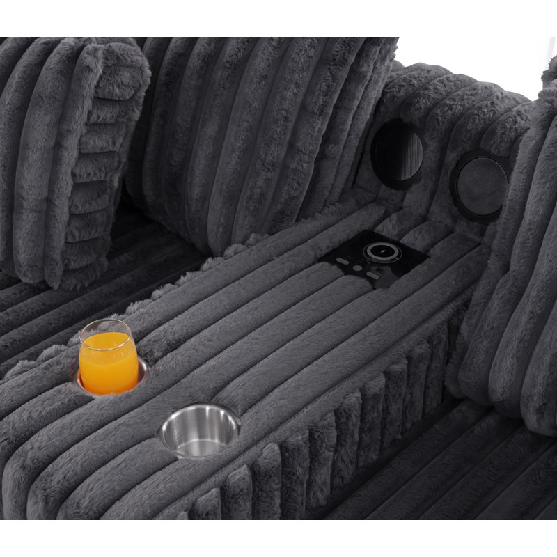 Snugge Station Grey Sectional + Ottoman , Gray