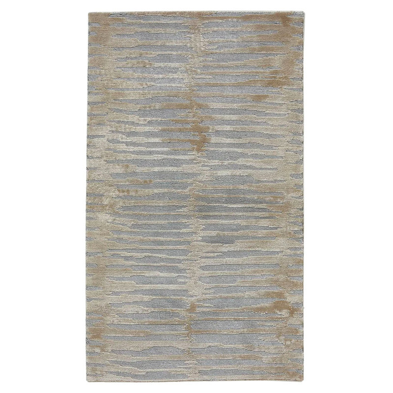 Gray Modern Tibetan Wool Rug - 2' x 4'